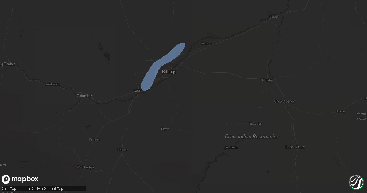 Hail map in Billings, MT on September 10, 2025