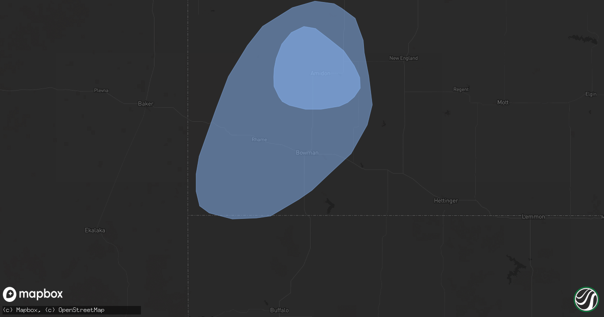 Hail map in Bowman, ND on September 10, 2025