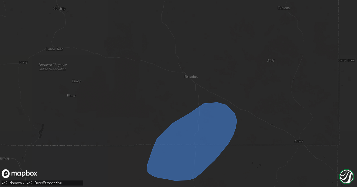 Hail map in Broadus, MT on September 10, 2025