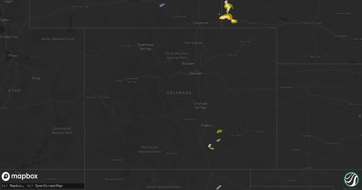 Hail map in Colorado on September 10, 2025