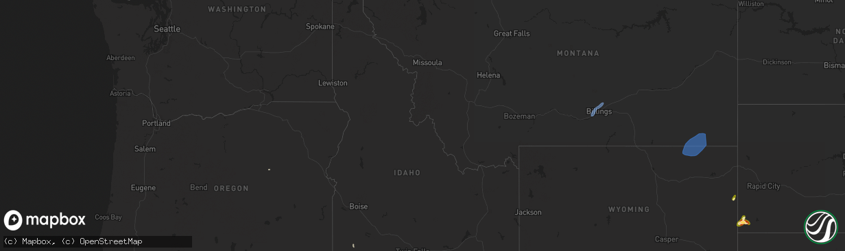 Hail map in Idaho on September 10, 2025
