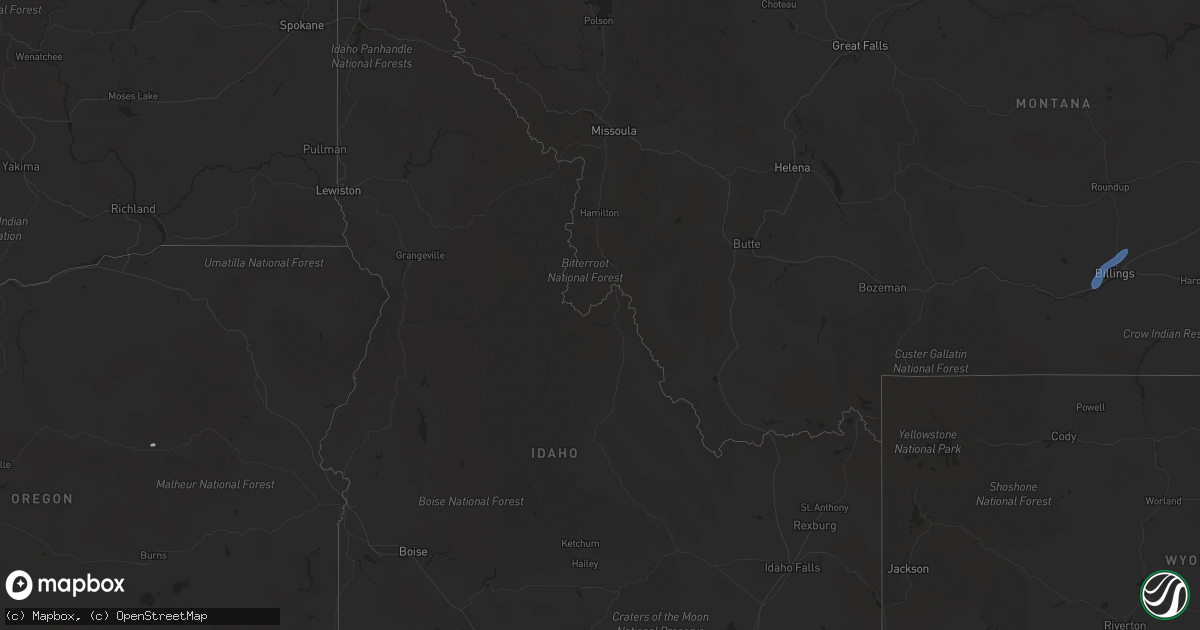 Hail map in Idaho on September 10, 2025