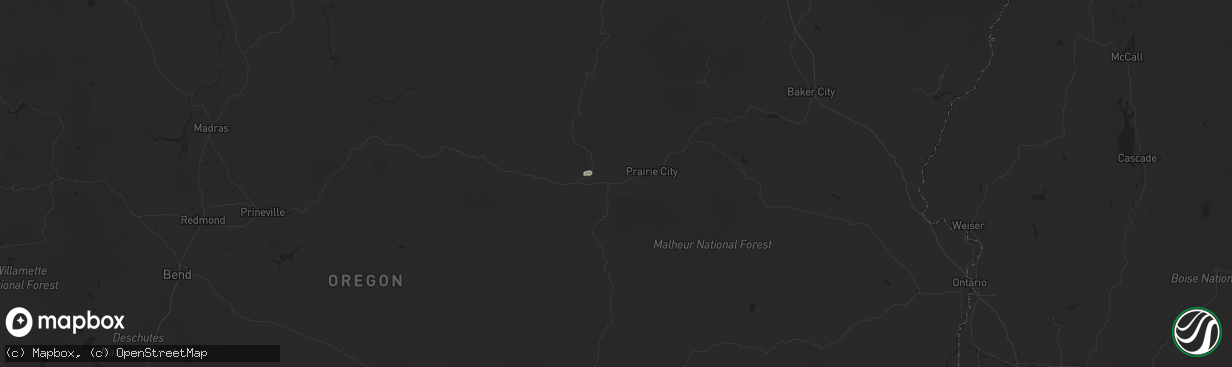 Hail map in John Day, OR on September 10, 2025