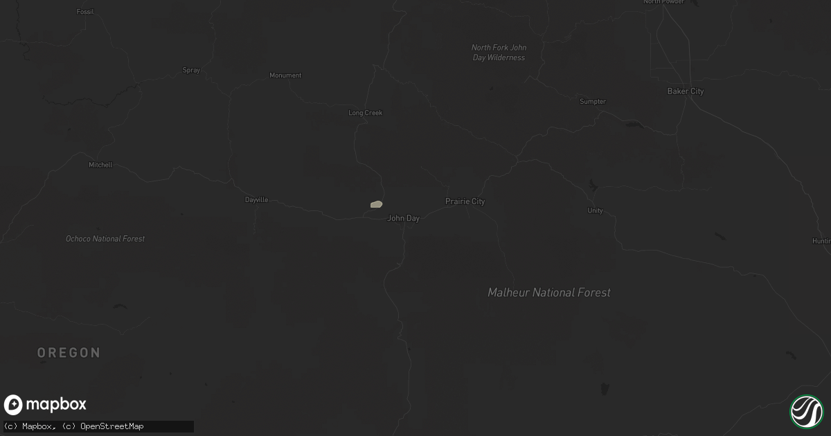 Hail map in John Day, OR on September 10, 2025