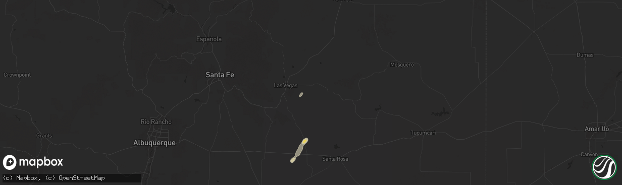 Hail map in Las Vegas, NM on September 10, 2025
