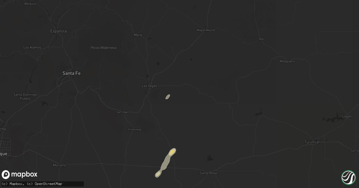 Hail map in Las Vegas, NM on September 10, 2025