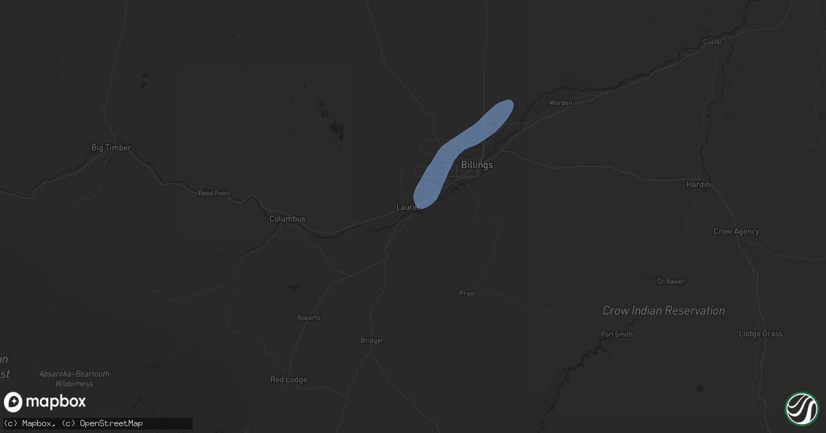Hail map in Laurel, MT on September 10, 2025