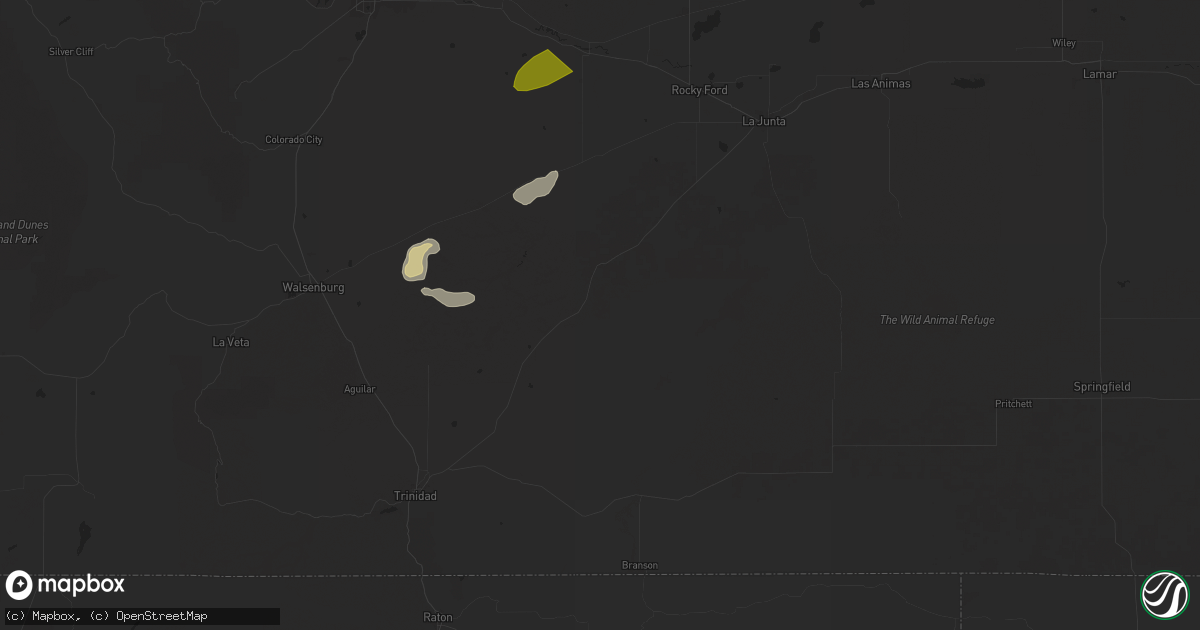 Hail map in Model, CO on September 10, 2025