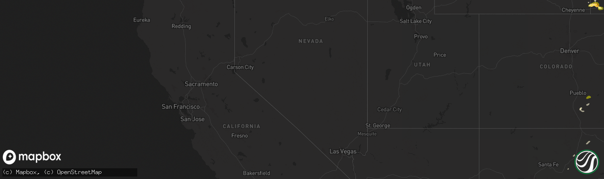 Hail map in Nevada on September 10, 2025