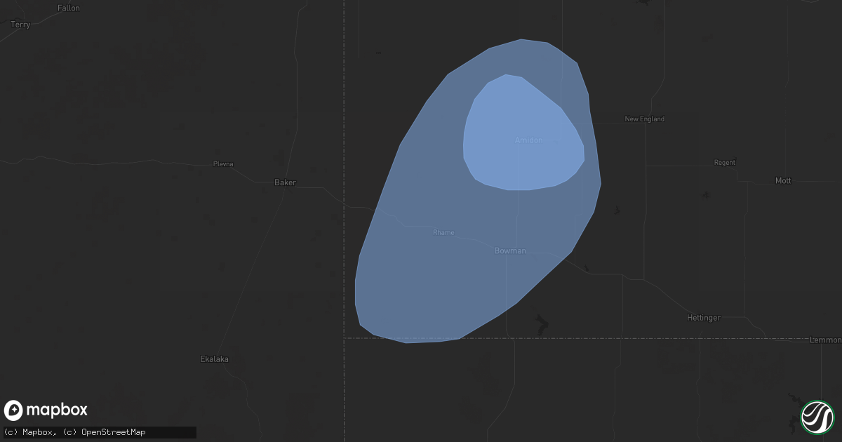 Hail map in Rhame, ND on September 10, 2025