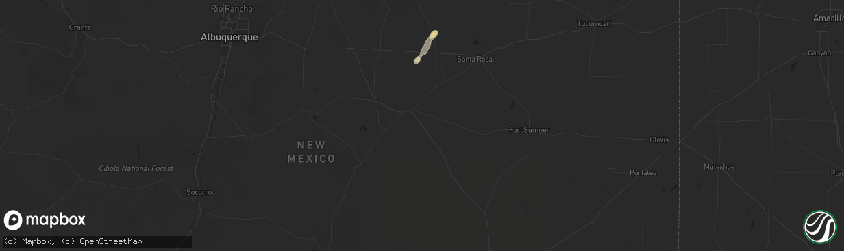 Hail map in Vaughn, NM on September 10, 2025