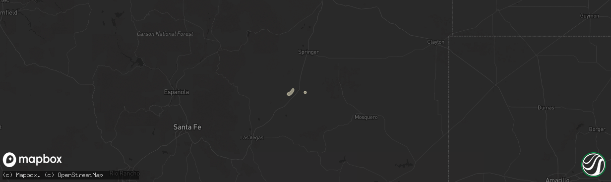 Hail map in Wagon Mound, NM on September 10, 2025