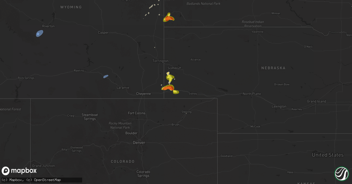 Hail map on September 10, 2025
