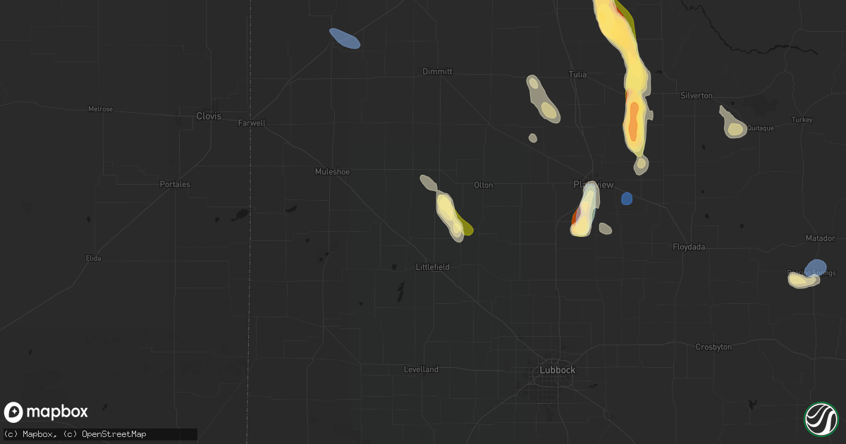 Hail map in Amherst, TX on September 10, 2026