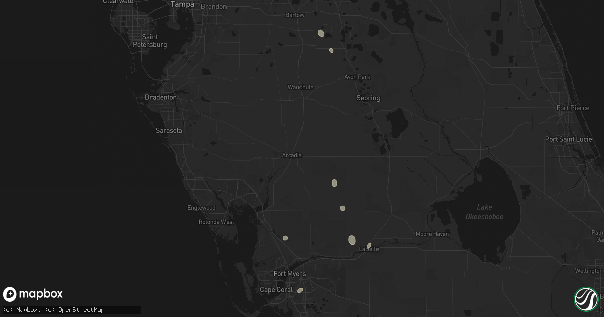 Hail map in Arcadia, FL on September 10, 2026