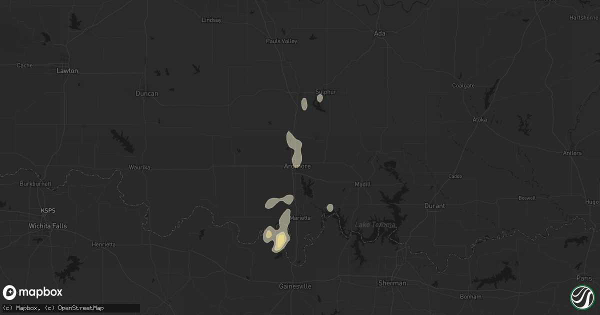 Hail map in Ardmore, OK on September 10, 2026