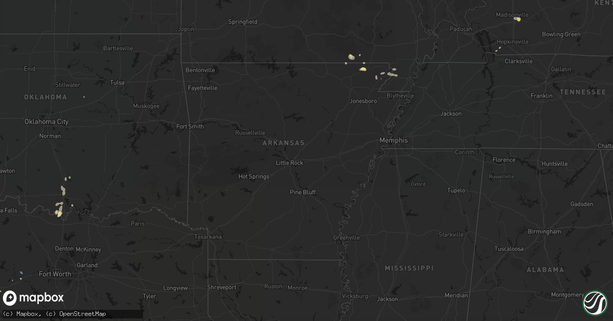 Hail map in Arkansas on September 10, 2026