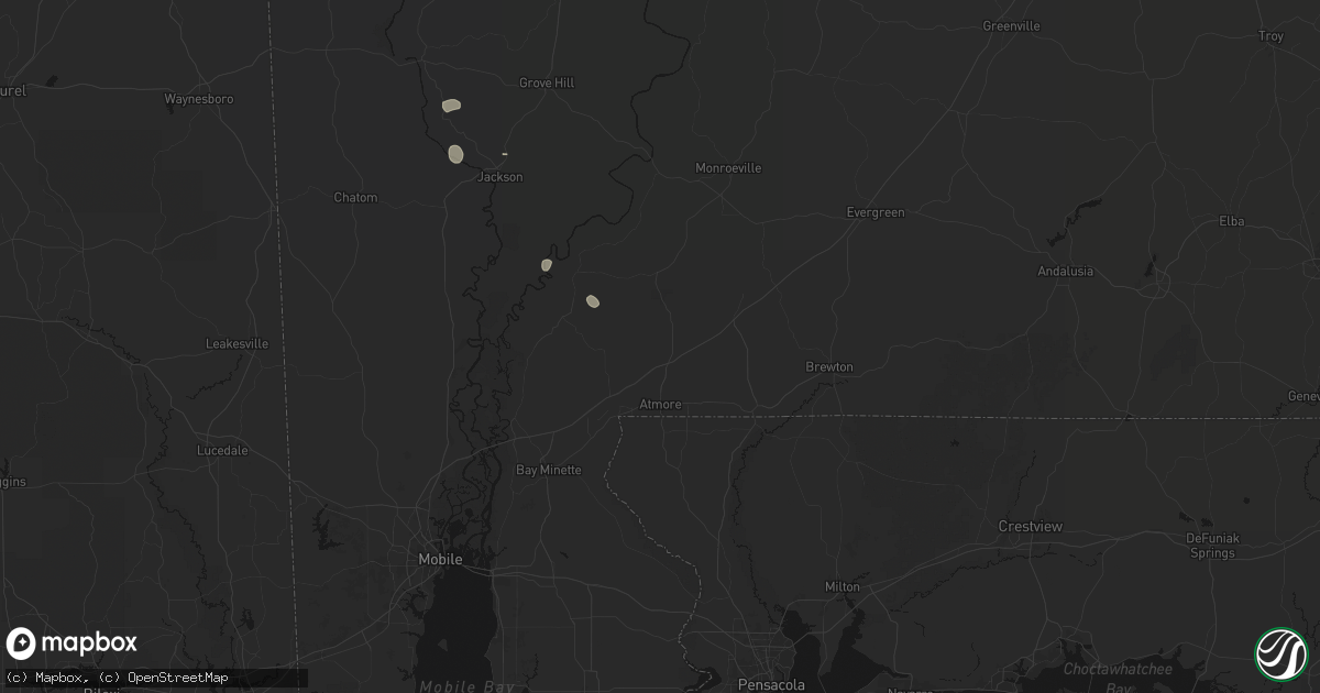 Hail map in Atmore, AL on September 10, 2026