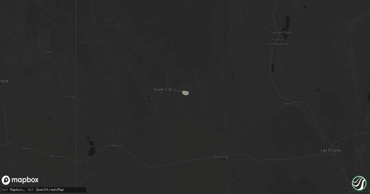 Hail map in Bayard, NM on September 10, 2026