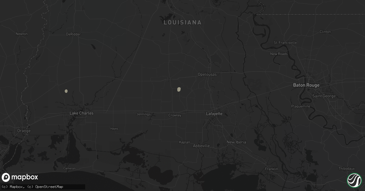 Hail map in Branch, LA on September 10, 2026