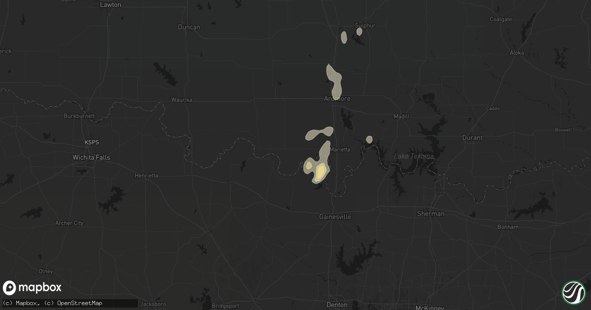 Hail map in Burneyville, OK on September 10, 2026