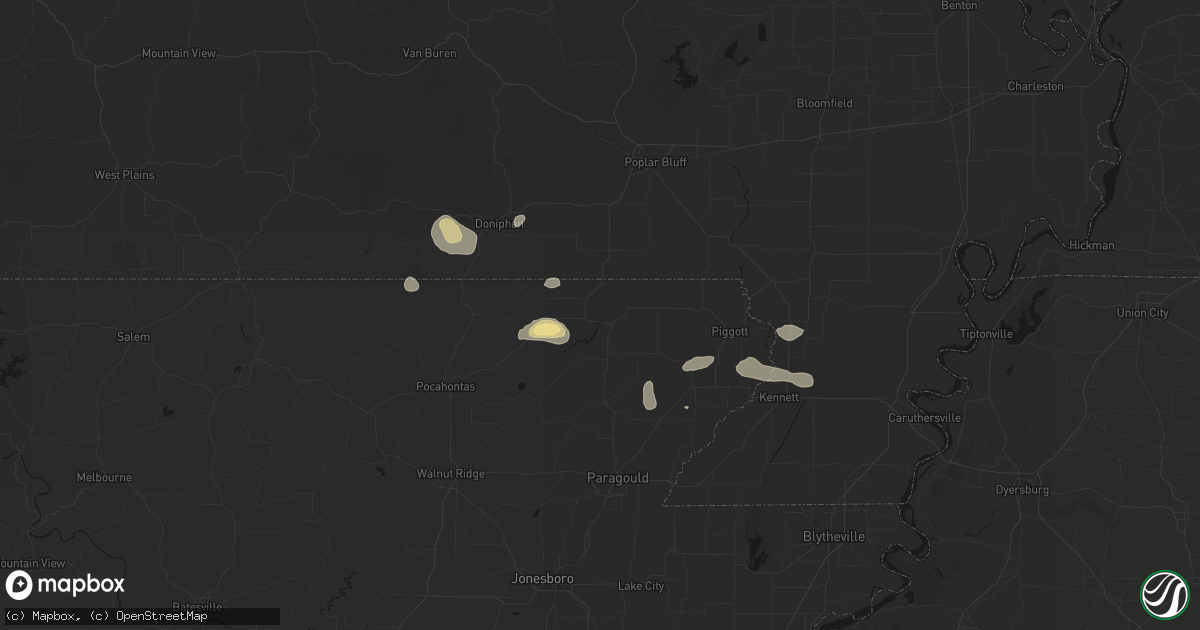 Hail map in Corning, AR on September 10, 2026