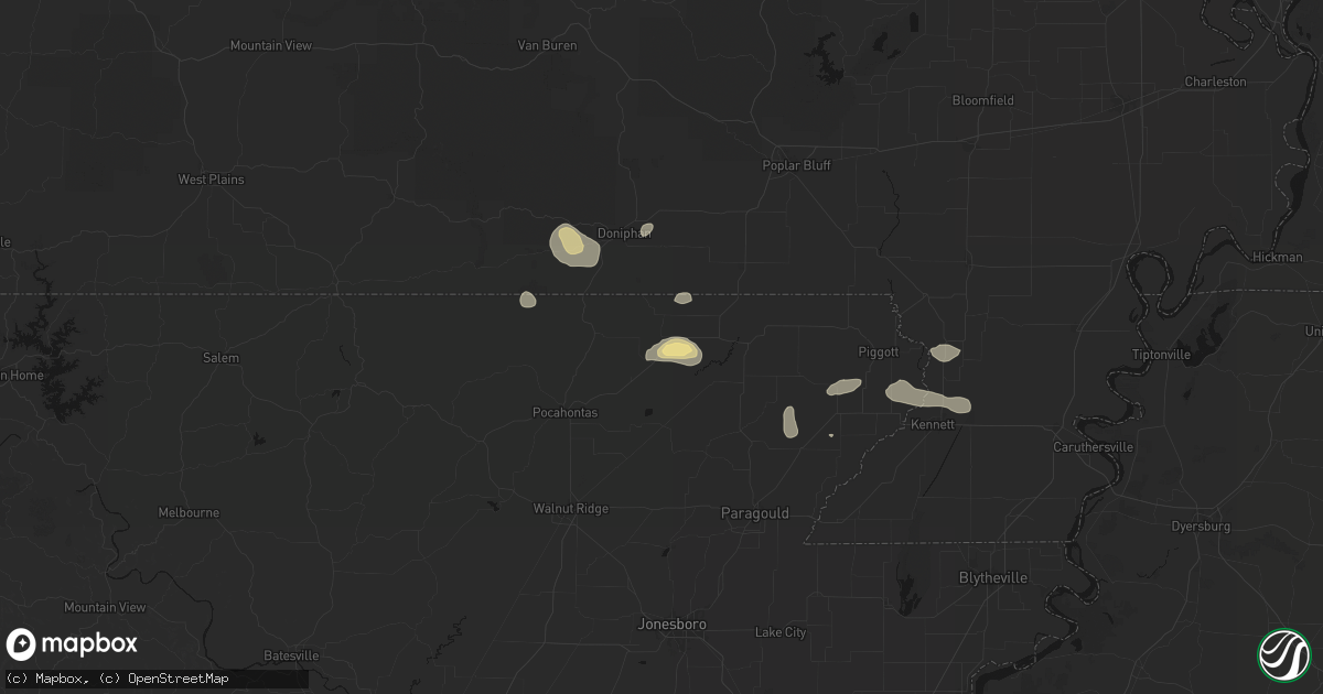 Hail map in Datto, AR on September 10, 2026