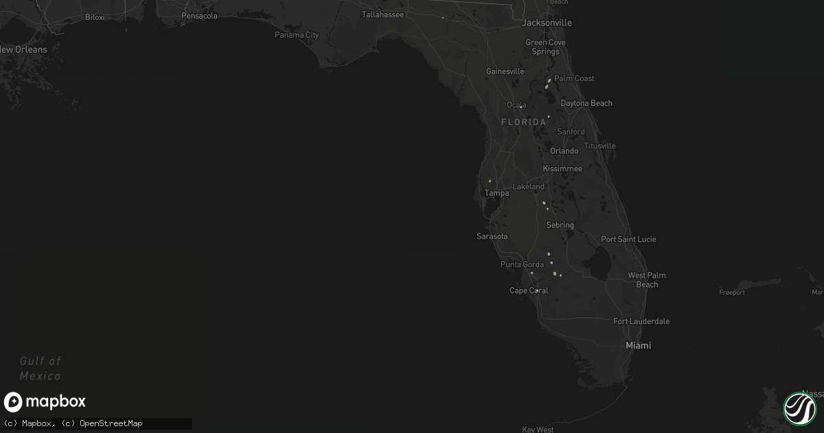 Hail map in Florida on September 10, 2026