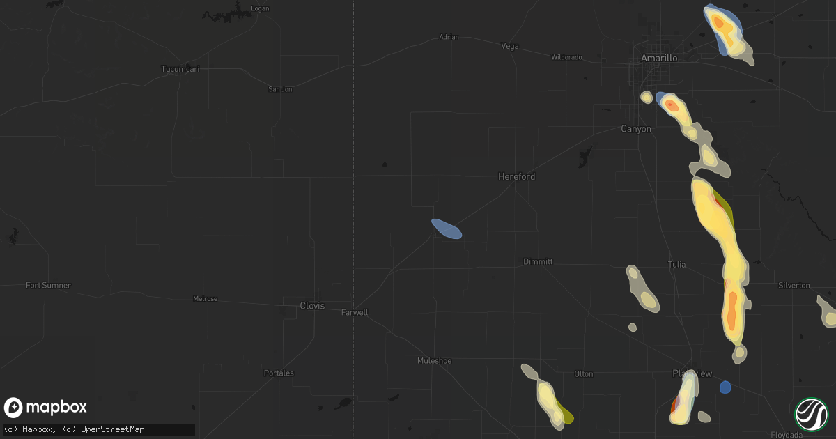 Hail map in Friona, TX on September 10, 2026