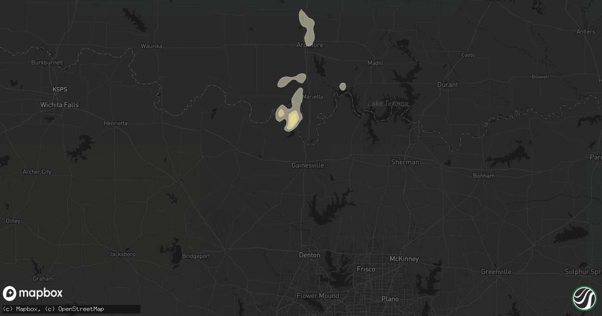 Hail map in Gainesville, TX on September 10, 2026
