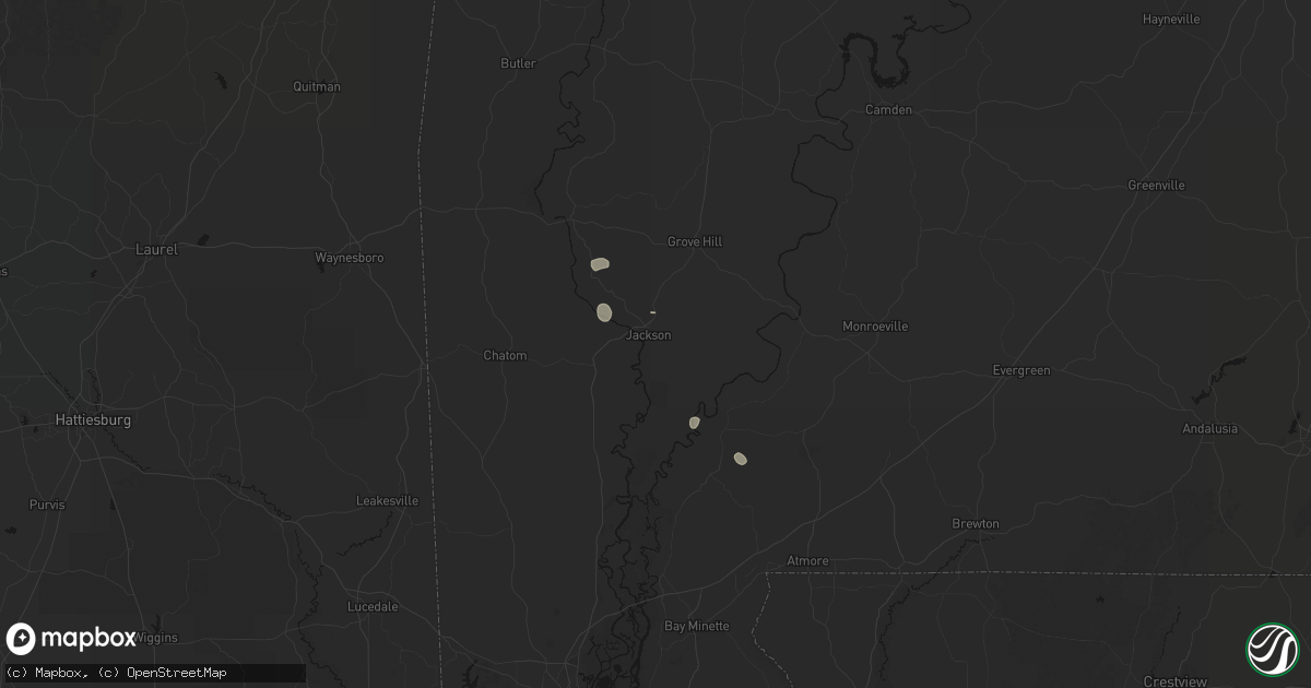 Hail map in Jackson, AL on September 10, 2026