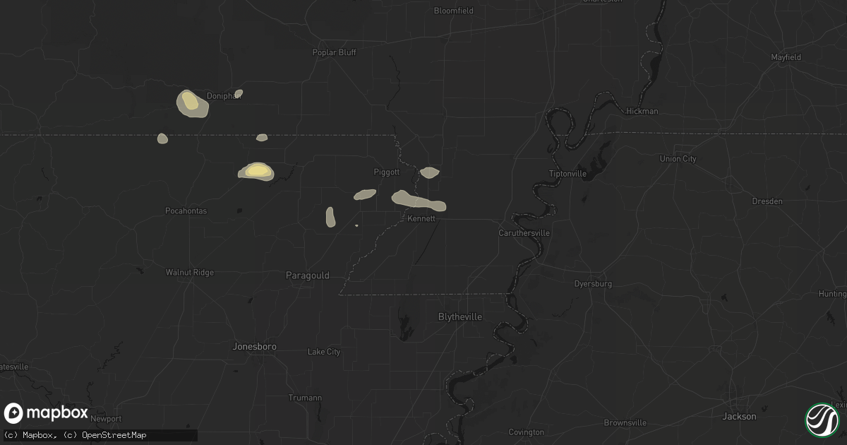Hail map in Kennett, MO on September 10, 2026