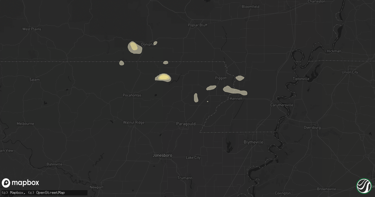Hail map in Lafe, AR on September 10, 2026