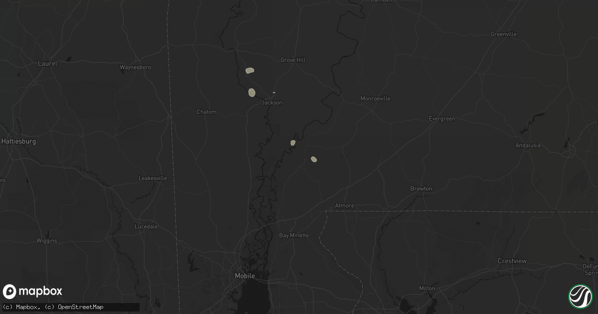 Hail map in Little River, AL on September 10, 2026
