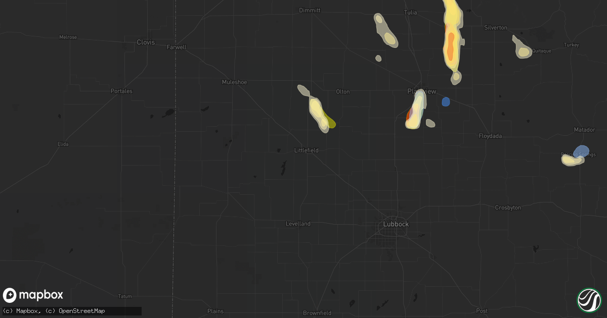 Hail map in Littlefield, TX on September 10, 2026
