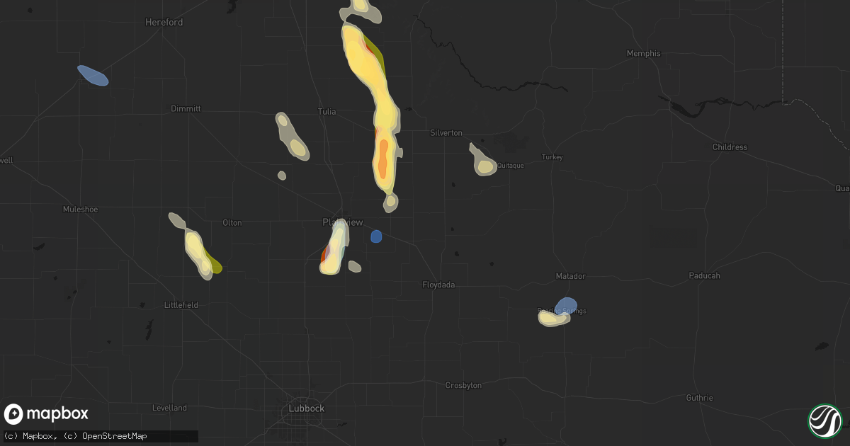 Hail map in Lockney, TX on September 10, 2026