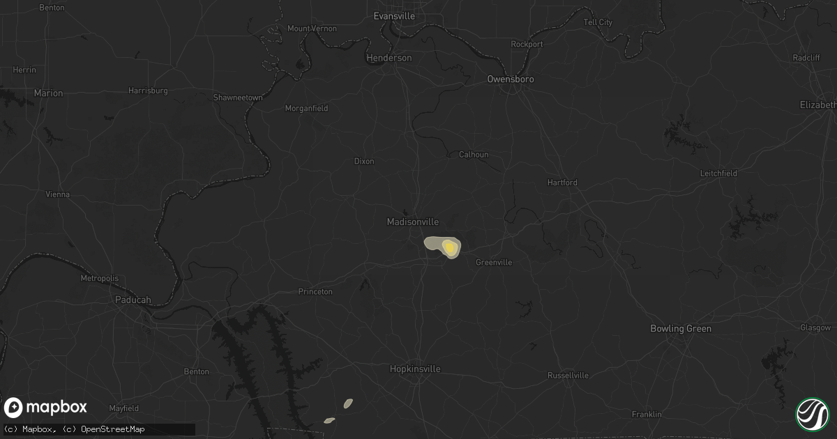 Hail map in Madisonville, KY on September 10, 2026