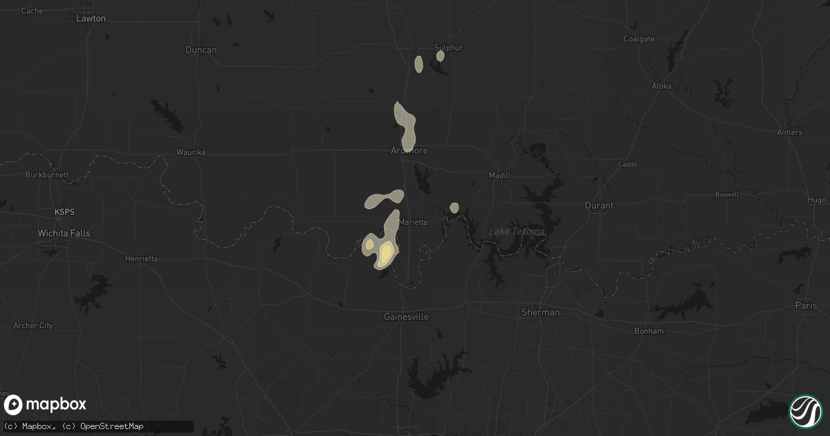 Hail map in Marietta, OK on September 10, 2026