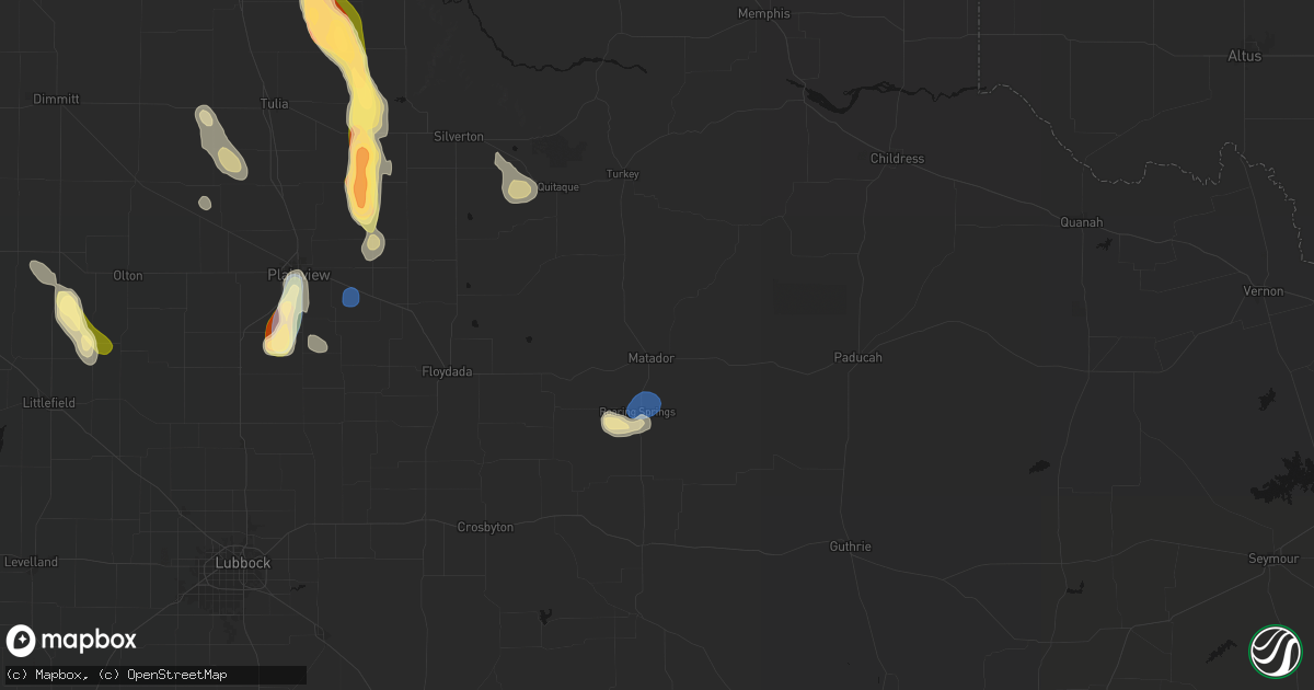Hail map in Matador, TX on September 10, 2026