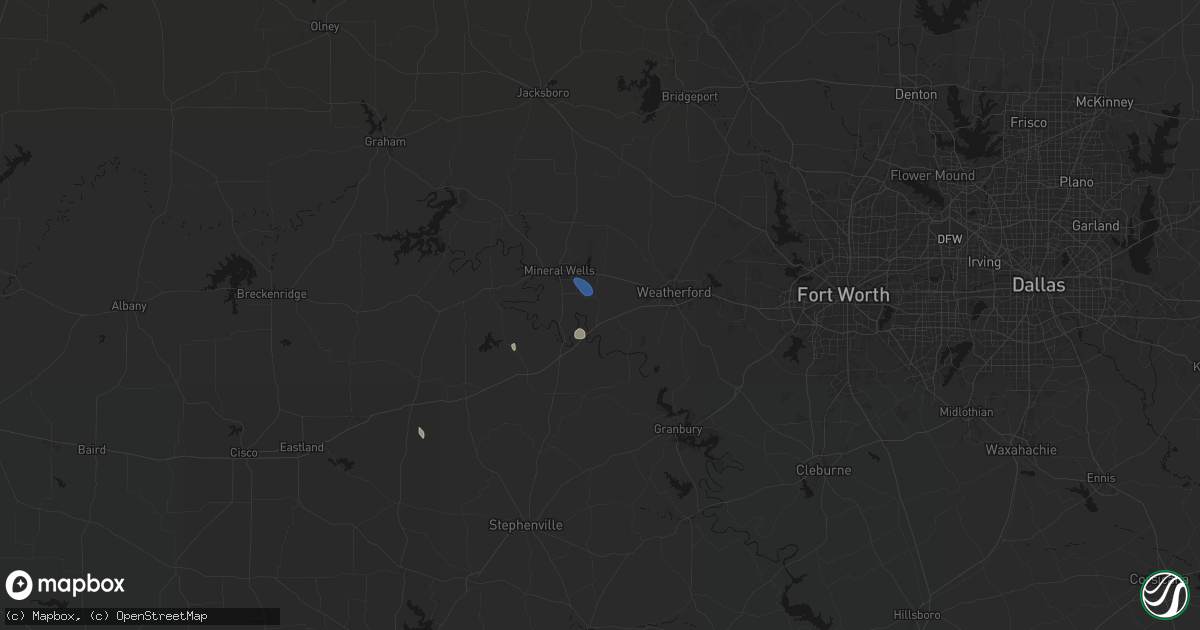 Hail map in Millsap, TX on September 10, 2026