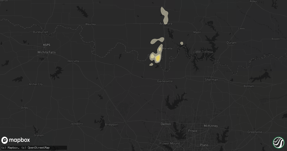 Hail map in Muenster, TX on September 10, 2026