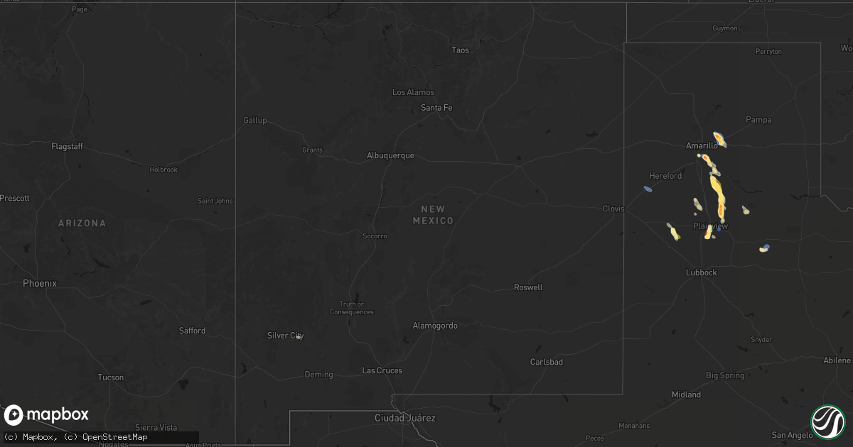 Hail map in New Mexico on September 10, 2026