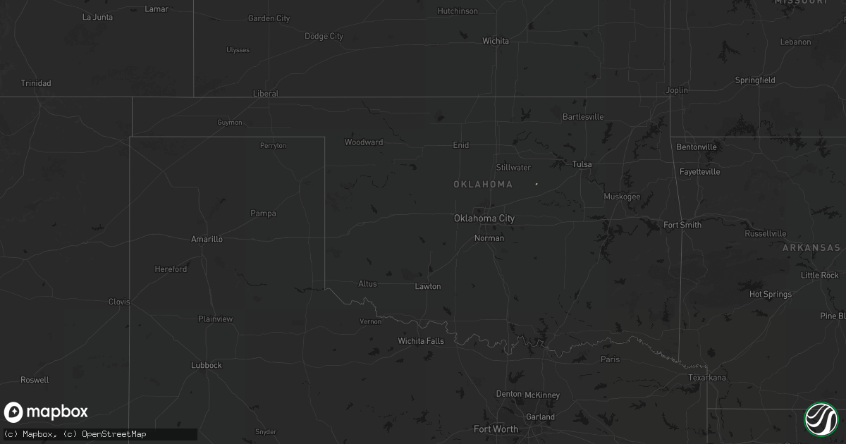 Hail map in Oklahoma on September 10, 2026