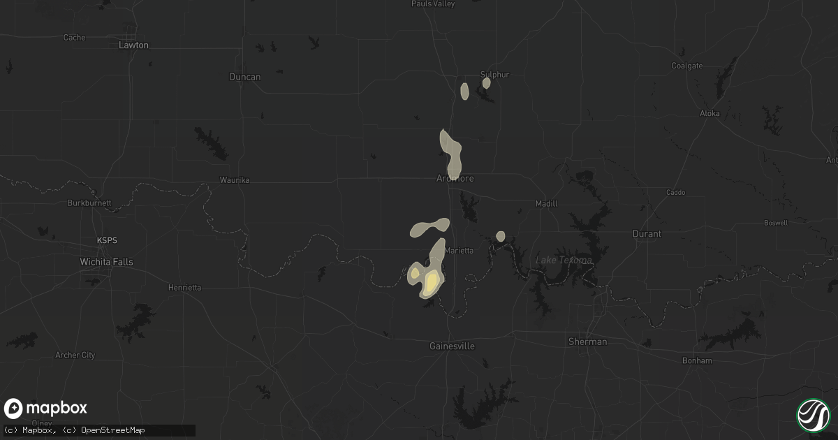 Hail map in Overbrook, OK on September 10, 2026