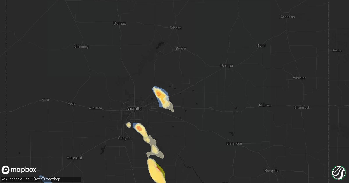 Hail map in Panhandle, TX on September 10, 2026