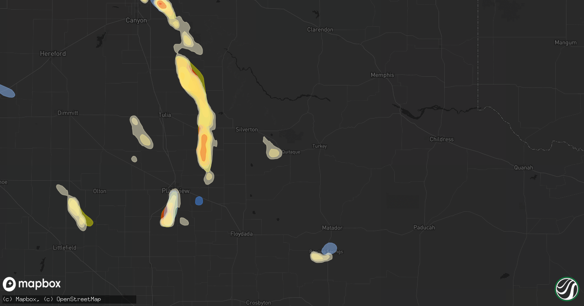 Hail map in Quitaque, TX on September 10, 2026