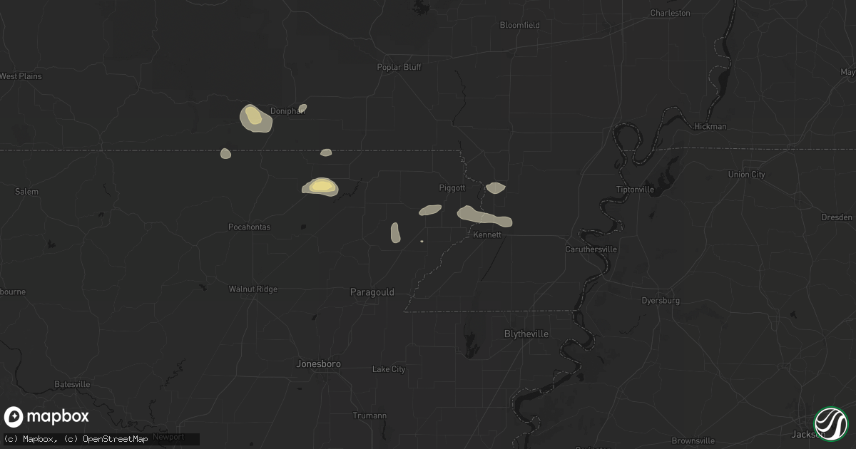 Hail map in Rector, AR on September 10, 2026