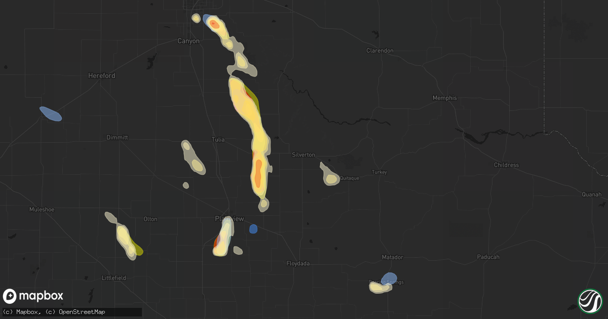 Hail map in Silverton, TX on September 10, 2026