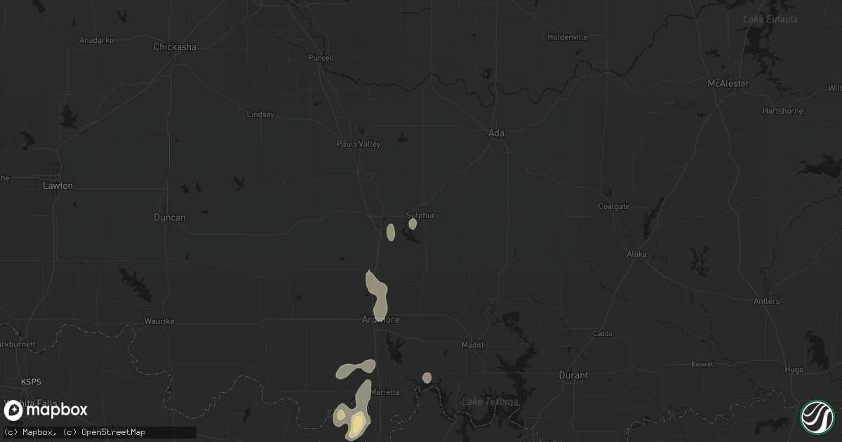 Hail map in Sulphur, OK on September 10, 2026