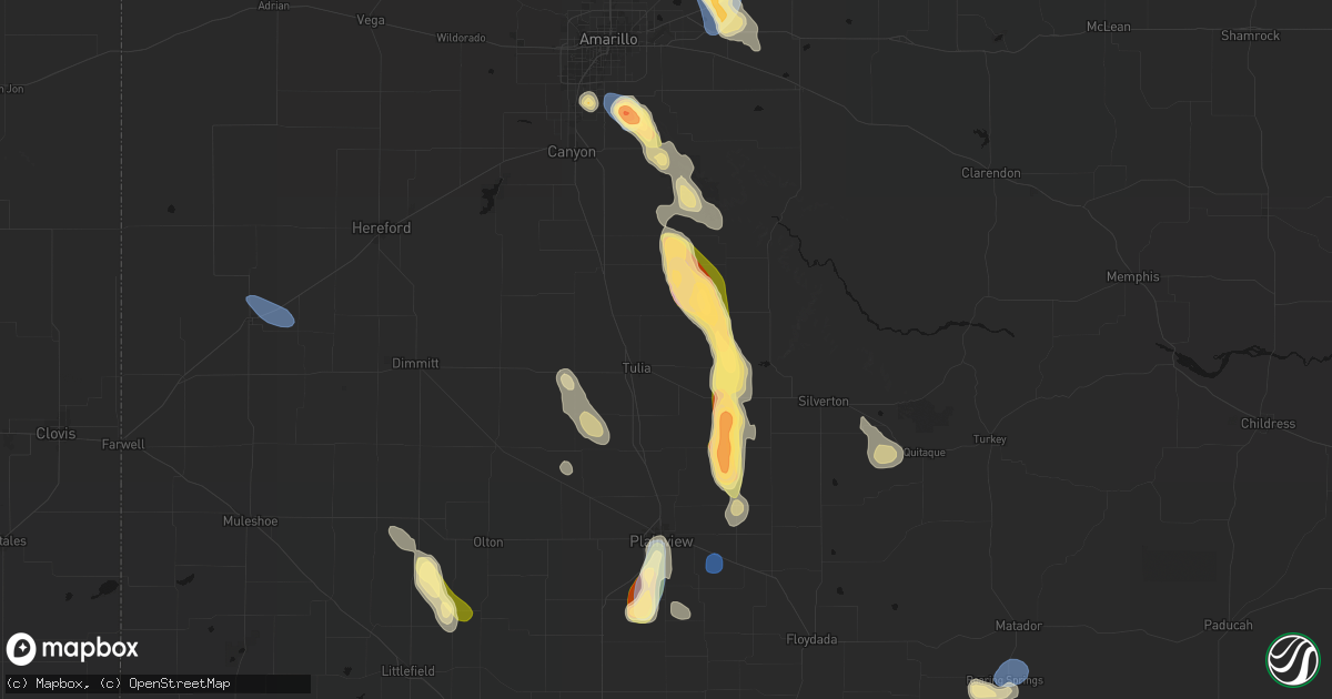 Hail map in Tulia, TX on September 10, 2026
